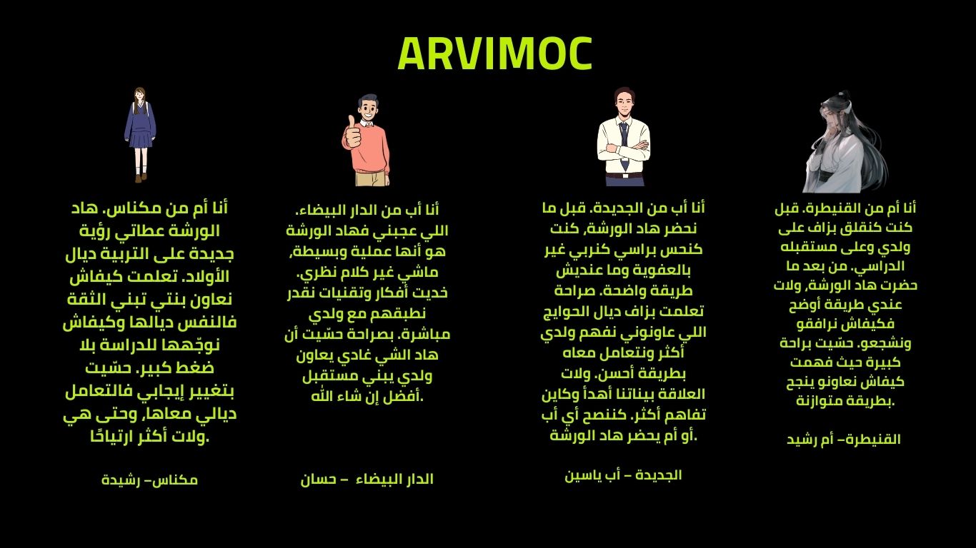 شهادات بعض المستفيدين من ورشاتنا